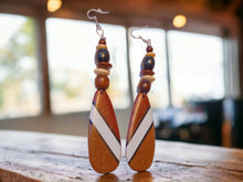 Load image into Gallery viewer, Handmade Natural wood dangle Earrings
