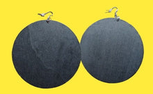 Load image into Gallery viewer, Extra Large Wooden Disc Earrings black 4 Inch diameter

