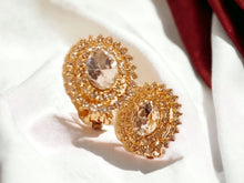 Load image into Gallery viewer, Small Crystal Stud Clip On Earrings gold
