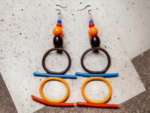 Load image into Gallery viewer, Handmade Abstract Pop Art Acrylic Statement Earrings (pierced ears)
