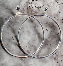 Load image into Gallery viewer, Giant Silver Metal  Hoop Clip On Earrings
