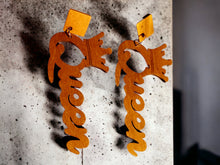 Load image into Gallery viewer, Handmade wooden Queen Nameplate Earrings pierced
