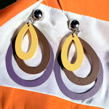 Load image into Gallery viewer, Handmade wood Multi Hoop Clip On Earrings

