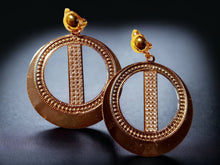Load image into Gallery viewer, Handmade Rhinestone Hoop Clip On Earrings gold
