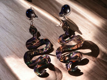 Load image into Gallery viewer, Handmade Acrylic Abstract snake design Clip On Earrings
