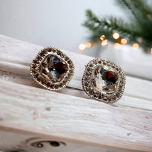 Load image into Gallery viewer, Chunky Crystal Stud Clip On Earrings silver
