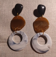 Load image into Gallery viewer, Handmade Chunky Vintage Acrylic Hoop Clip On Earrings
