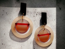 Load image into Gallery viewer, Acrylic Pop Art colorblock Clip on Earrings
