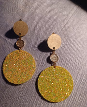 Load image into Gallery viewer, Handmade light lemon glitter Clip On Earrings
