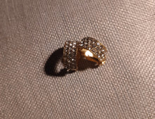 Load image into Gallery viewer, Gold Rhinestone Huggie Hoop Clip On Earrings
