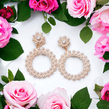 Load image into Gallery viewer, Small Clip On Pearl Hoop Earrings gold
