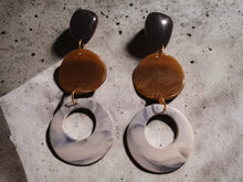 Load image into Gallery viewer, Handmade Chunky Vintage Acrylic Hoop Clip On Earrings
