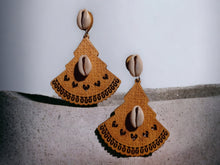 Load image into Gallery viewer, Handmade Natural Hand carved Wood Minimalist  Bohemian Earrings
