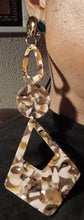 Load image into Gallery viewer, Giant Handmade Chunky confetti Acrylic Earrings Clip On 8  in giant and long size
