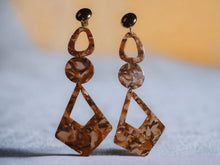 Load image into Gallery viewer, Giant Handmade Chunky confetti Acrylic Earrings Clip On 8  in giant and long size

