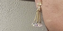 Load image into Gallery viewer, Vintage crystal and chain dangle Clip On Earrings 1960s
