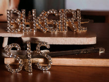 Load image into Gallery viewer, Rhinestone  Black Girl Sis Hair pin Set of 2 gold
