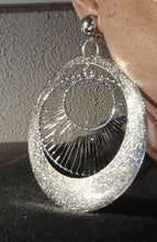 Load image into Gallery viewer, Extra large Handmade Silver Metal Multi Hoop Clip On Earrings 4 inch
