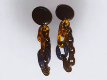 Load image into Gallery viewer, Handmade Avant garde  acrylic Chain Clip On Earrings 5 inch
