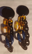 Load image into Gallery viewer, Handmade Avant garde  acrylic Chain Clip On Earrings 5 inch
