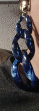 Load image into Gallery viewer, Giant Handmade Avant garde chunky  acrylic Chain Clip On Earrings 6 inch
