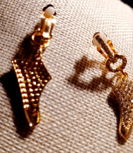 Load image into Gallery viewer, Blingy Pop art Sneaker Design Clip On Earrings gold
