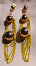 Load image into Gallery viewer, Vintage chunky Metal Ball and Chain Clip On Earrings
