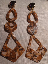 Load image into Gallery viewer, Giant Handmade Chunky confetti Acrylic Earrings Clip On 8  in giant and long size
