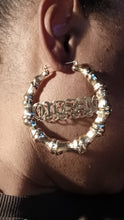 Load image into Gallery viewer, Large Queen Bamboo hoop Statement Earrings
