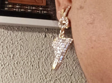 Load image into Gallery viewer, Blingy Pop art Sneaker Design Clip On Earrings gold
