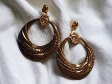 Load image into Gallery viewer, Clip On Large Bamboo Hoop Earrings gold
