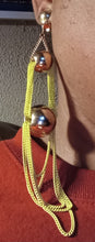Load image into Gallery viewer, Vintage chunky Metal Ball and Chain Clip On Earrings
