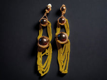 Load image into Gallery viewer, Vintage chunky Metal Ball and Chain Clip On Earrings

