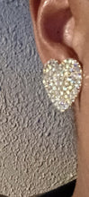 Load image into Gallery viewer, Rhinestone Heart Stud Clip On Earrings
