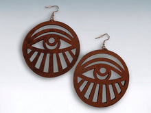 Load image into Gallery viewer, Egyptian Eye of Horus Wooden Earrings
