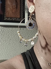 Load image into Gallery viewer, Handmade Boho Beaded crystal Hoop Clip On Earrings
