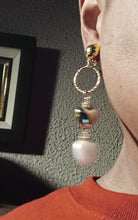 Load image into Gallery viewer, Clip On Heart  Dangle Earrings gold 3 inch
