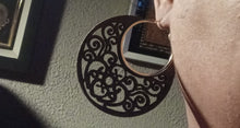 Load image into Gallery viewer, Wood and Metal Abstract Hoop Earrings
