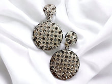 Load image into Gallery viewer, Handmade Rhinestone dangle Clip On Earrings silver
