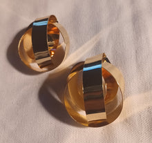 Load image into Gallery viewer, Extra large Abstract Gold knot earrings pierced ears Giant size

