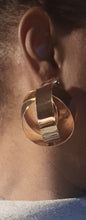 Load image into Gallery viewer, Extra large Abstract Gold knot earrings pierced ears Giant size
