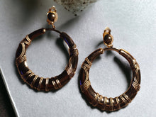 Load image into Gallery viewer, Classic Clip On Large Bamboo Hoop Earrings Gold
