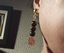Load image into Gallery viewer, Handmade Lucky elephant bead dangle Clip on Earrings
