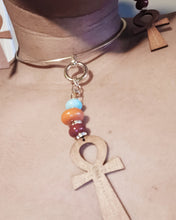Load image into Gallery viewer, Handmade Ankh Necklace and Earrings Set pierced ears
