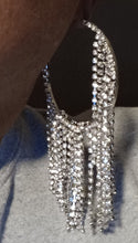 Load image into Gallery viewer, Rhinestone Chandelier Hoop Earrings (pierced ears)
