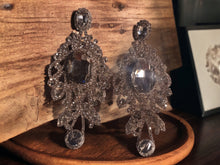 Load image into Gallery viewer, Rhinestone Large Chandelier Earrings (pierced ears)
