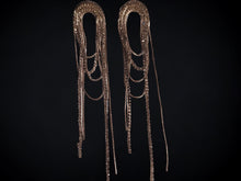 Load image into Gallery viewer, Rhinestone and Chain Dangle Earrings (pierced ears)

