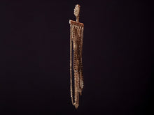 Load image into Gallery viewer, Rhinestone and chain Clip On Earrings gold 6 inch
