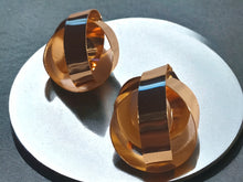 Load image into Gallery viewer, Extra large Abstract Gold knot earrings pierced ears Giant size
