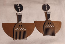 Load image into Gallery viewer, Handpainted Afrocentric Afro Pick Earrings large size

